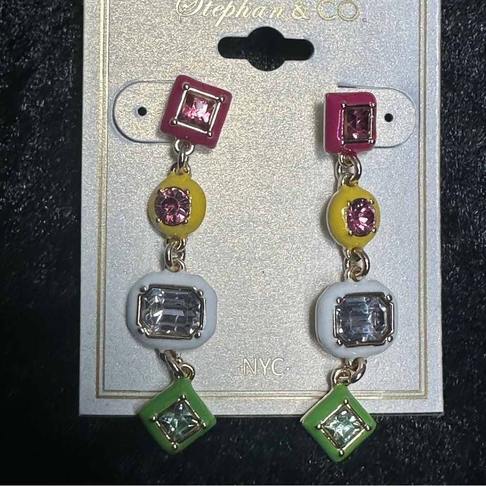 Stephan&Co Multi-Color Drop Studded Earring Bundle - Picture 5 of 7